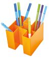HAN Schreibtischköcher BRAVO – ein echter Blickfang: trendy, hochglänzend und erweiterbar mit 5 Fächern, orange, 17455-51